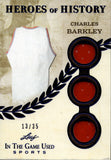2025 Charles Barkley Leaf In the Game Used BLUE FOIL HEROES OF HISTORY TRIPLE JERSEY 13/35 RELIC #HH-14 Philadelphia 76ers HOF