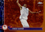 2024 Vince Carter Topps Chrome US Olympics ORANGE REFRACTOR 25/25 #185 Team USA