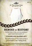 2025 Charles Barkley Leaf In the Game Used BLUE FOIL HEROES OF HISTORY TRIPLE JERSEY 13/35 RELIC #HH-14 Philadelphia 76ers HOF