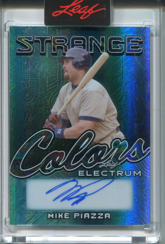 2024 Mike Piazza Leaf Electrum STRANGE COLORS BLUE AUTO 4/6 AUTOGRAPH #SC-MP1 San Diego Padres HOF