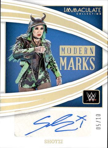 2022 Shotzi Panini Immaculate WWE HOLO GOLD MODERN MARKS AUTO 08/10 AUTOGRAPH #MM-SHZ Friday Night Smackdown