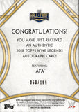2018 Afa Topps WWE Legends AUTO 050/199 AUTOGRAPH #A-AF WWE HOF