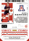 2020-21 Nico Mannion Panini Contenders Draft Picks PREMIUM EDITION BLUE SHIMMER ROOKIE AUTO 11/15 AUTOGRAPH #59 Golden State Warriors