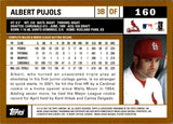 2002 Albert Pujols Topps ERROR (PLACIDO POLANCO ON BACK) #160 St. Louis Cardinals 4