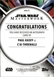 2023 Paul Kasey as C'ai Threnalli Topps Star Wars Masterwork AUTO AUTOGRAPH #MWA-PK 1