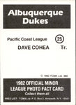 1982 Albuquerque Dukes TCMA COMPLETE 27 CARD SET W/ John Franco & Orel Hershiser #1-27