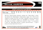 2012 Bryce Harper Topps Chrome ROOKIE RC #196 Washington Nationals