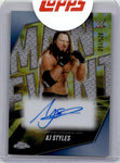 2025 AJ Styles Topps Chrome WWE MAIN EVENT BLUE REFRACTOR AUTO 025/150 AUTOGRAPH #MEA-AJS Friday Night Smackdown
