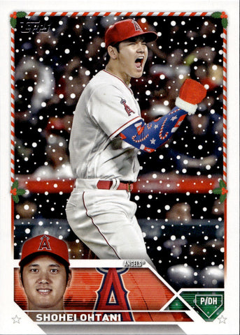 2023 Shohei Ohtani Topps Holiday RARE CHRISTMAS SLEEVE VARIATION #H17.3 Anaheim Angels