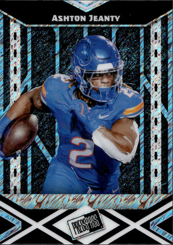 2024 Ashton Jeanty Leaf Press Pass AQUA SHIMMER PROMO ROOKIE RC #PPB-1 Las Vegas Raiders