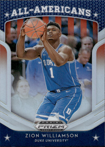 2019-20 Zion Williamson Panini Prizm Draft Picks HOLO SILVER ALL-AMERICANS ROOKIE RC #100 New Orleans Pelicans 2