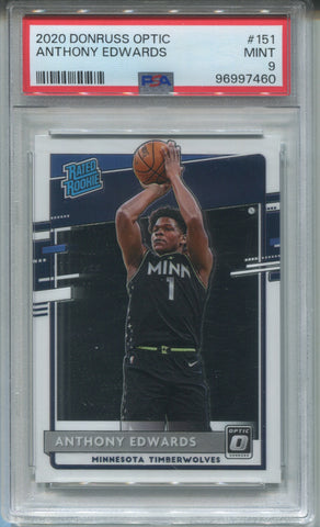 2020-21 Anthony Edwards Donruss Optic RATED ROOKIE RC PSA 9 #151 Minnesota Timberwolves 7460