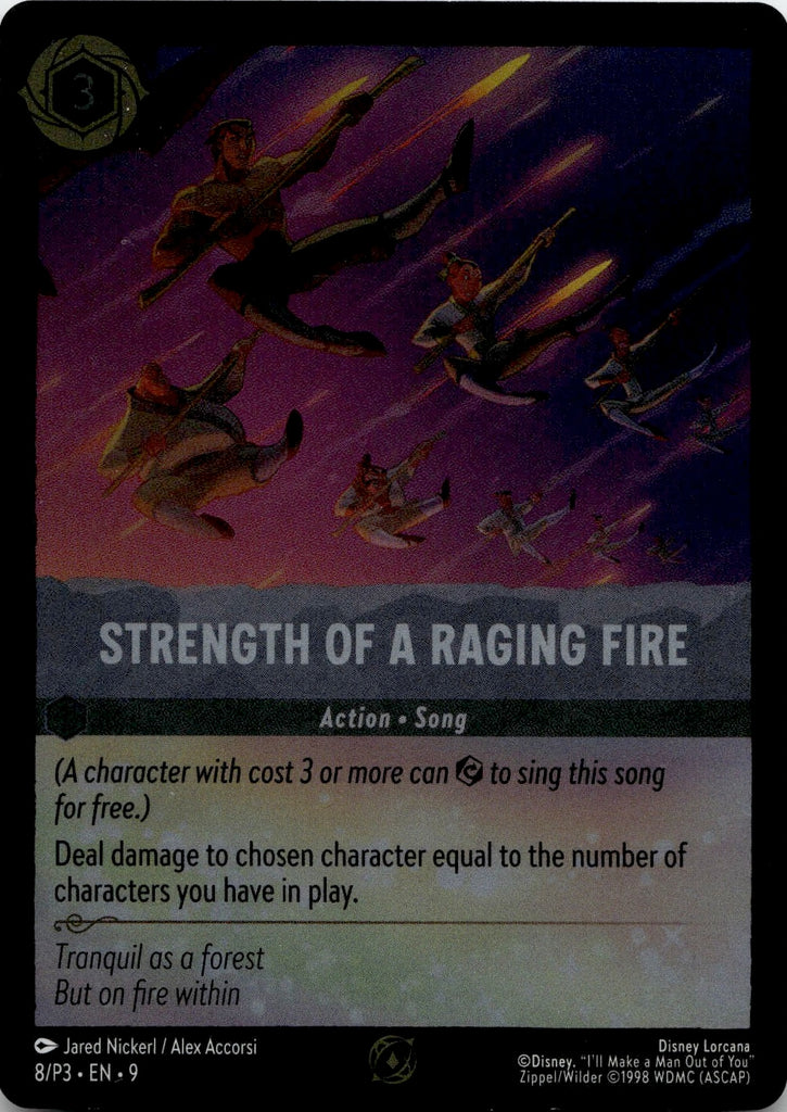 Disney Lorcana Strength of a Raging Fire Fabled PROMO CARD #8/P3 Disney Lorcana Strength of a Raging Fire Fabled PROMO CARD #8/P3