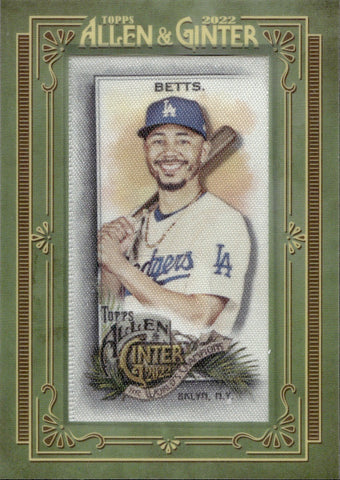 2022 Mookie Betts Topps Allen & Ginter MINI FRAMED CLOTH 05/10 #NA Los Angeles Dodgers