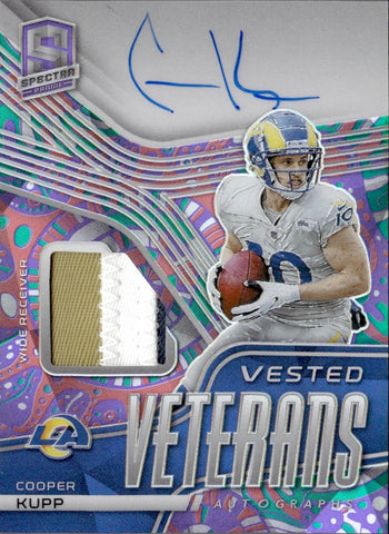 2021 Cooper Kupp Panini Spectra PSYCHEDELIC VESTED VETERANS PATCH AUTO 4/4 AUTOGRAPH RELIC #VV-CK Los Angeles Rams