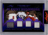 2023 Alexander Ovechkin Peter Bondra Mike Gartner Rob Langway Leaf Ultimate Hockey PURPLE FOIL MOUNT RUSHMORE QUAD JERSEY 03/10 RELIC #MR-16 Washington Capitals