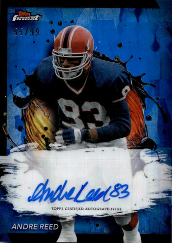 2024 Andre Reed Topps Finest BLUE REFRACTOR AUTO 55/99 AUTOGRAPH #FA-AR Buffalo Bills HOF