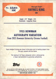 2025 Haynes King Bowman University Chrome 1955 BOWMAN DESIGN ROOKIE AUTO 25/99 AUTOGRAPH RC #55AV-HK Carolina Panthers