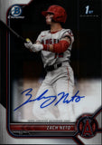 2022 Zach Neto Bowman Chrome 1ST BOWMAN AUTO AUTOGRAPH #CDA-ZN Anaheim Angels