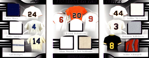 2023 Mays Snider Hodges Robinson Musial Williams McCovey Killebrew Stargell Leaf History Book NINES PATCH JERSEY 04/10 RELIC #DN-4