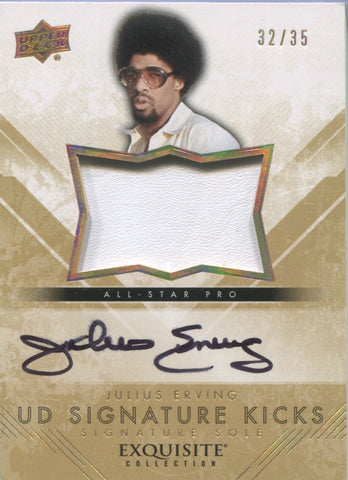 2013-14 Julius Erving Upper Deck Exquisite SIGNATURE KICKS SHOE AUTO 32/35 AUTOGRAPH RELIC #SS-JE Philadelphia 76ers HOF