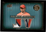 2008 Jason Varitek Upper Deck Premier PREMIER PATCHES GAME-USED PATCHES 11/33 #PP2-JV Boston Red Sox