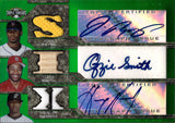 2008 Ozzie Smith Jose Reyes Hanley Ramirez Topps Triple Threads TRIPLE JERSEY BAT AUTO 18/18 AUTOGRAPH RELIC #TTARC-1 Cardinals Marlins Mets