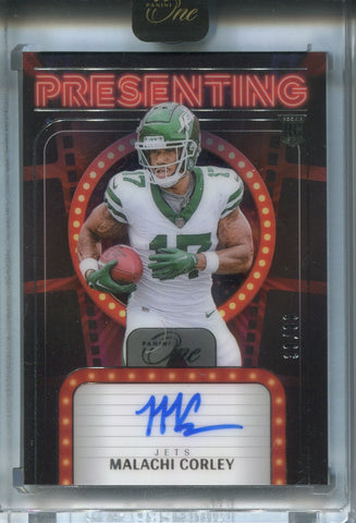 2024 Malachi Corley Panini One PRESENTING ROOKIE AUTO 33/99 AUTOGRAPH RC #160 New York Jets