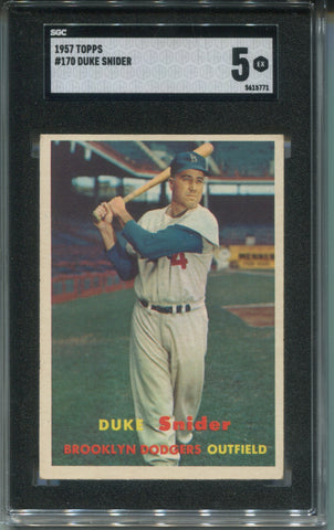1957 Duke Snider Topps SGC 5 #170 Brooklyn Dodgers HOF 5771