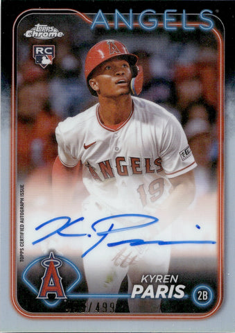 2024 Kyren Paris Topps Chrome ROOKIE REFRACTOR AUTO 499/499 AUTOGRAPH RC #RA-KP Anaheim Angels