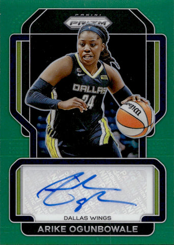 2022 Arike Ogunbowale Panini Prizm GREEN AUTO AUTOGRAPH #SG-AOG Dallas Wings