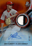 2019 Jack Flaherty Bowman Platinum ORANGE PATCH AUTO 19/25 AUTOGRAPH RELIC #PPAR-JF St. Louis Cardinals