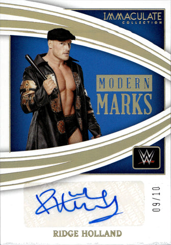 2022 Ridge Holland Panini Immaculate WWE GOLD MODERN MARKS AUTO 09/10 AUTOGRAPH #MM-RHL Friday Night Smackdown