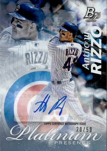 2017 Anthony Rizzo Bowman Platinum PRESENCE AUTO 20/50 AUTOGRAPH #PP-AR Chicago Cubs