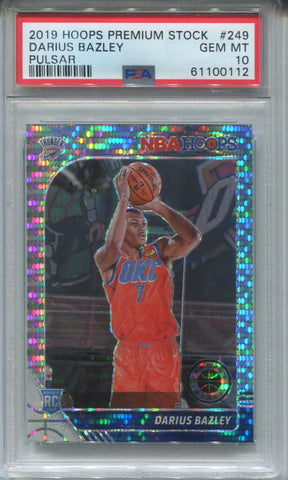 2019-20 Darius Bazley Panini NBA Hoops PREMIUM STOCK PULSAR ROOKIE RC PSA 10 #249 Oklahoma City Thunder 0112