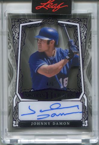 2025 Johnny Damon Leaf Sports Heroes PURPLE AUTO 4/6 AUTOGRAPH #BA-JD1 Kansas City Royals