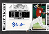 2019 Gunnar Henderson Panini Contenders Draft Picks AUTO AUTOGRAPH #21 Baltimore Orioles
