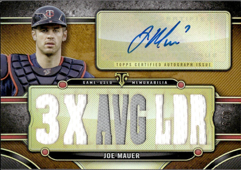 2024 Joe Mauer Topps Triple Threads GOLD JERSEY AUTO 8/9 AUTOGRAPH RELIC #TTAR-JMA2 Minnesota Twins HOF