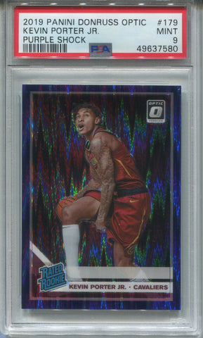 2019-20 Kevin Porter Jr. Donruss Optic PURPLE SHOCK RATED ROOKIE RC PSA 9 #179 Cleveland Cavaliers 7580