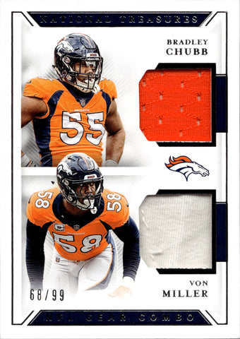 2020 Panini Select BRADLEY CHUBB Silver Prizm JERSEY /99 Broncos, Dolphins