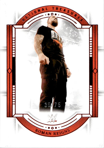 2024 Roman Reigns Panini National Treasures WWE RUBY RED 35/75 #50 Friday Night Smackdown