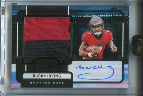 2024 Bucky Irving Panini One EMERALD GREEN ROOKIE PATCH AUTO 02/25 AUTOGRAPH RELIC RC #89 Tampa Bay Buccaneers