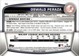 2023 Oswald Peraza Bowman MEGA BOX CHROME YELLOW REFRACTOR 05/75 #70 New York Yankees