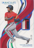 2019 Victor Robles Panini Immaculate Collection PLATINUM BLUE PATCH 18/25 RELIC #120 Washington Nationals