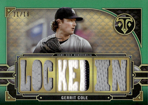 2022 Gerrit Cole Topps Triple Threads EMERALD GREEN JERSEY 11/18 RELIC #TTR-GC1 New York Yankees
