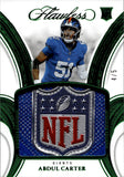 2025 Abdul Carter Panini Flawless ROOKIE EMERALD GREEN NFL SHIELD 4/5 RELIC RC #RP-ACR New York Giants
