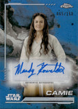 2024 Mandy Kowalski as Camie Autograph Topps Chrome Star Wars #AU-MK BLUE REFRACTOR 065/150 AUTO