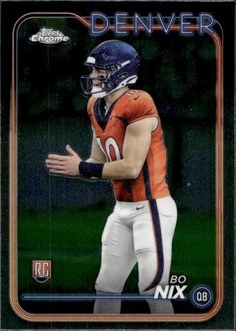 2024 Bo Nix Topps Chrome ROOKIE RC #206 Denver Broncos 1