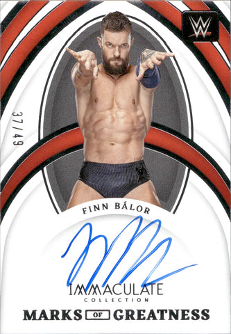 2022 Finn Balor Panini Immaculate Collection WWE MARKS OF GREATNESS AUTO 37/49 AUTOGRAPH #MG-FBL Monday Night Raw