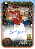 2024 Spencer Steer Topps Holiday AUTO AUTOGRAPH #HAC-SS Cincinnati Reds